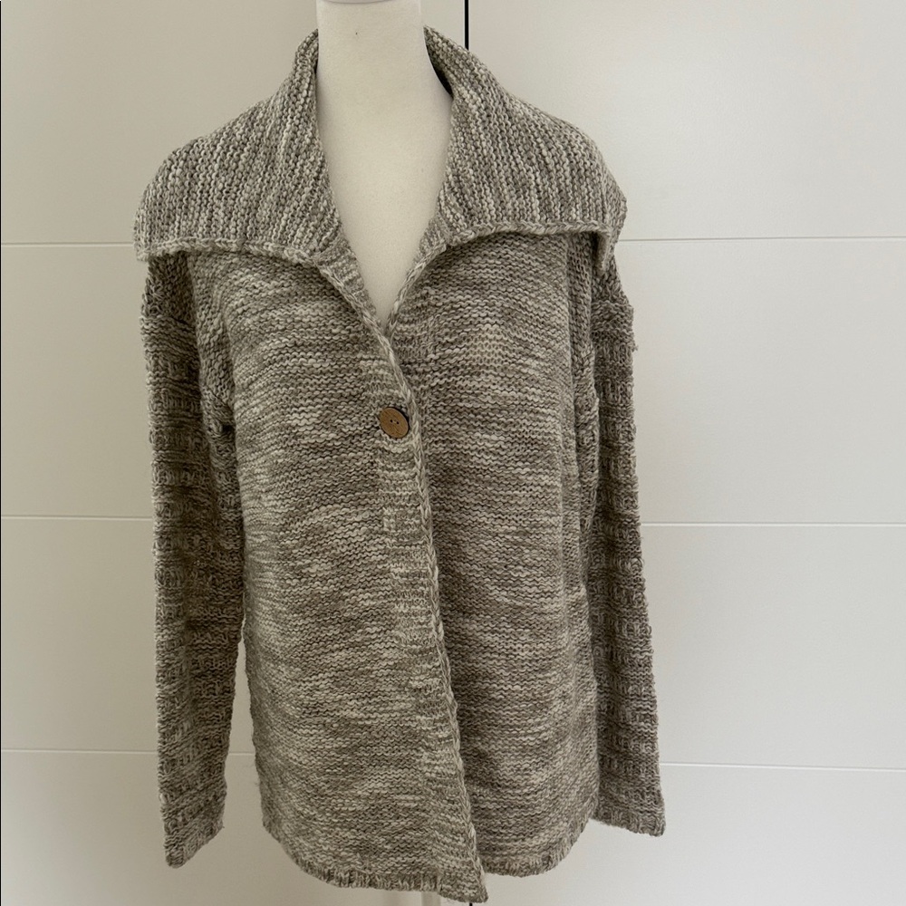 J. Jill Heathered Gray Cardigan Sweater